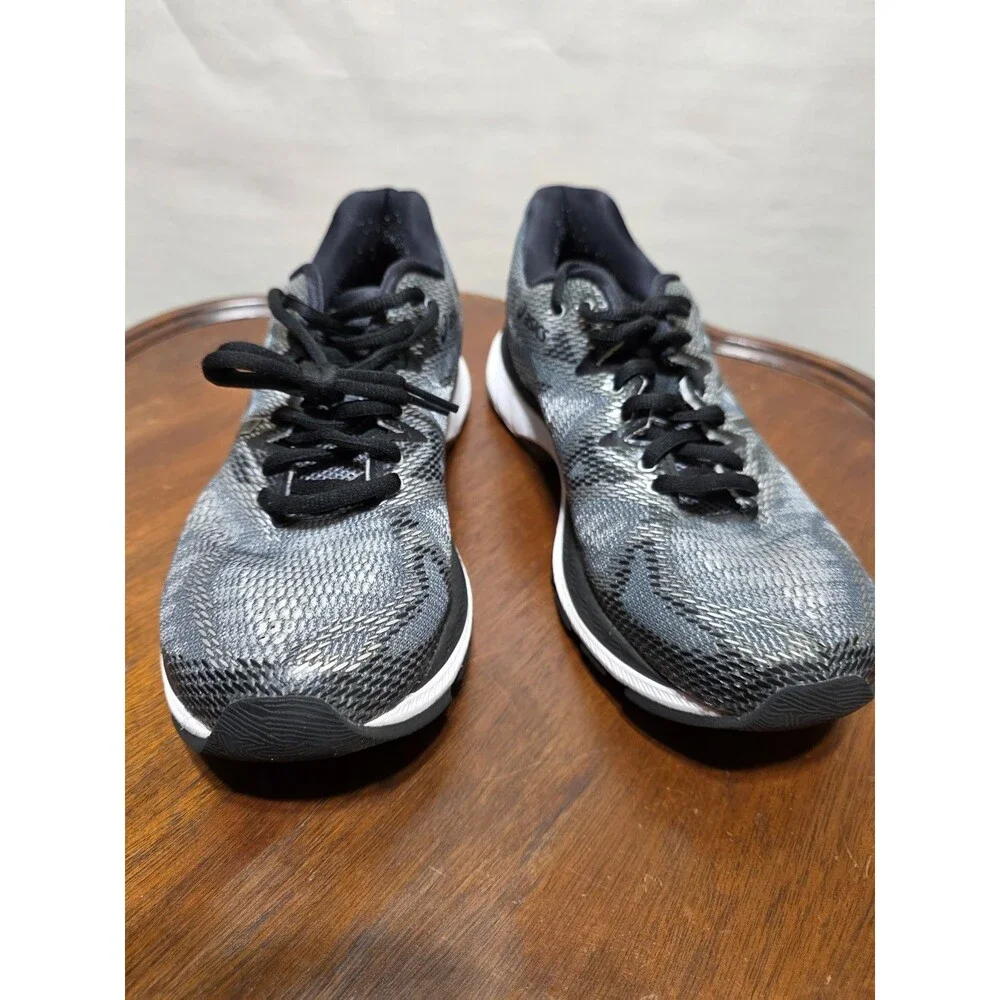 ASICS Gel Nimbus 20 T800N Mens 7.5 Carbon Black Silver Running Shoes GUC